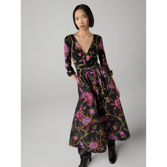 Diane von Furstenberg NWT Ballerina‎ Wrap Dress in Serenissima Black Size XS - Picture 4 of 15